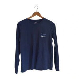 Vineyard Vines Navy Blue Vintage Whale Long Sleeve Tee Shirt